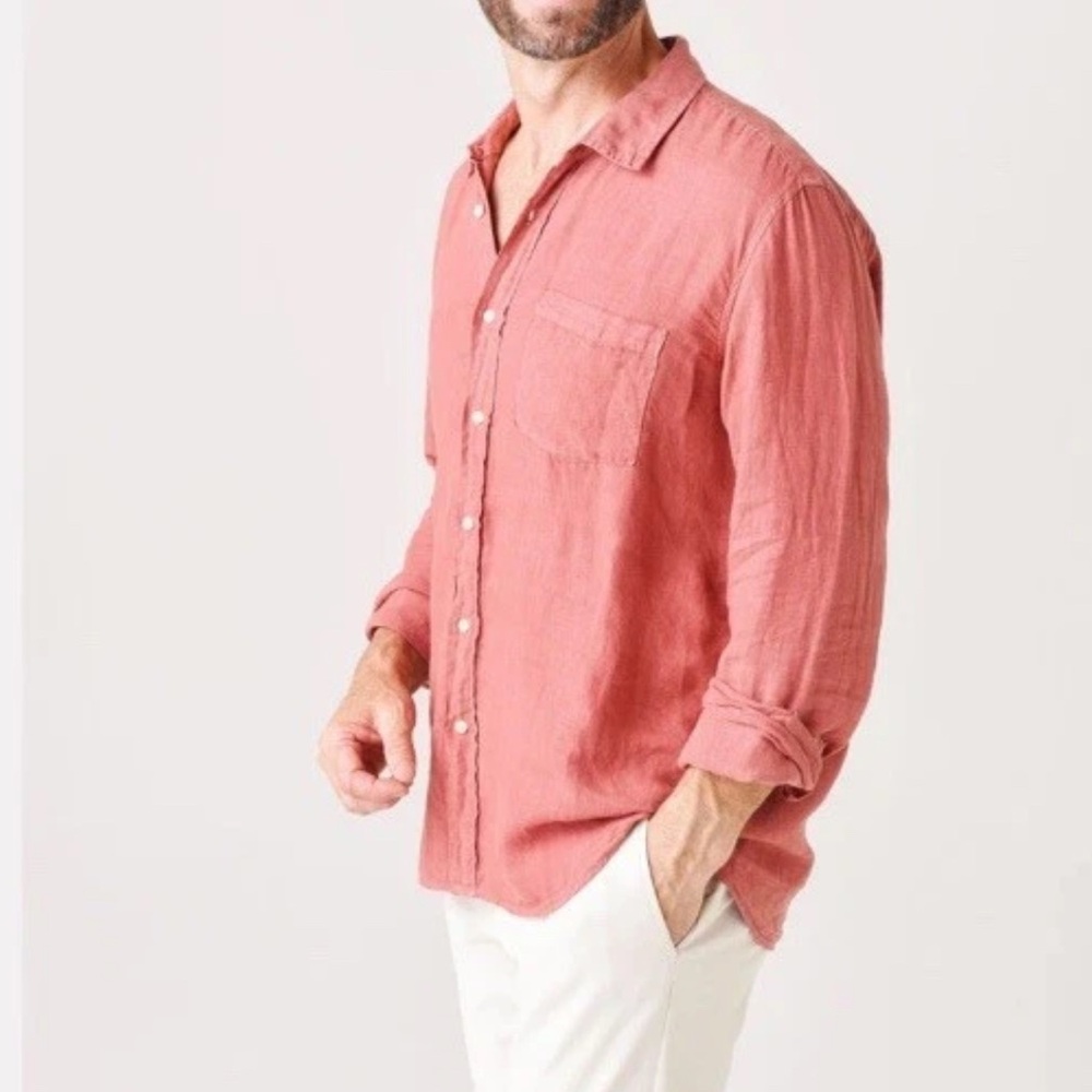 Peter Millar Seaside Garment Dyed Crown Linen Sport Shirt Coastal Golf Preppy XL - Picture 12 of 12